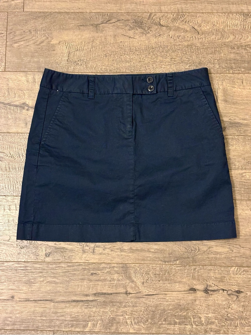 Vineyard Vines Navy Blue Dayboat Chino Cotton Blend Stretch Mini Skirt Size 8